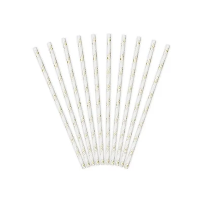 Papír szívószál, arany, 19,5 cm