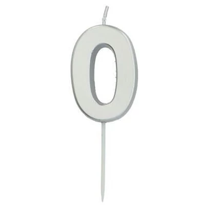 0. számú gyertya ezüst - 5 cm