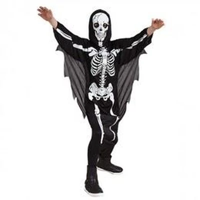 Csontváz Mintás Jelmez Gyerekeknek, 4-6 Éveseknek