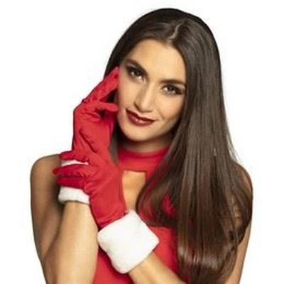 Mikulás Kesztyű Piros-Fehér