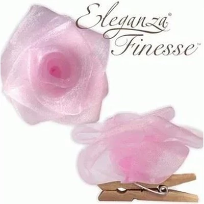 Organza rózsa csipesszel