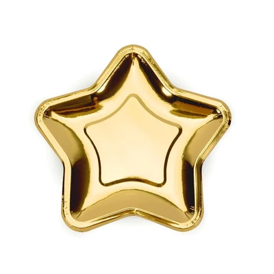 Tányér - Papír Csillag alakú (arany)