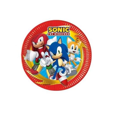 Sonic, the Hedgehog, Sonic a sündisznó Sega papírtányér 8 db-os 23 cm