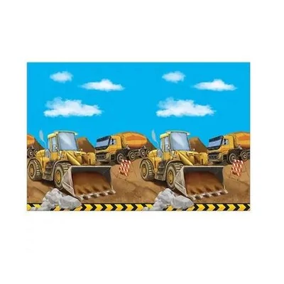 Építkezés műanyag asztalterítő