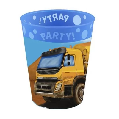 Építkezés pohár, műanyag