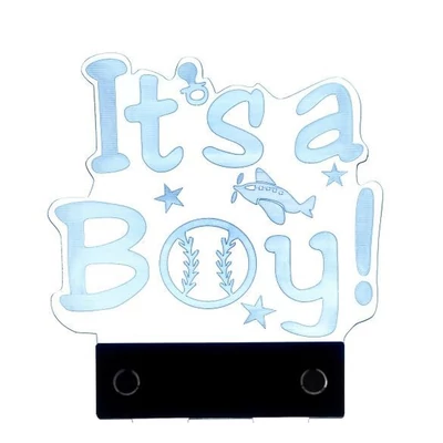 LED tortadísz "It's a boy"