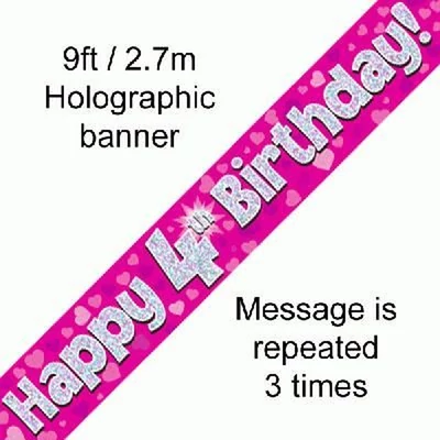 Banner - Pink - 04th Birthday Felirat