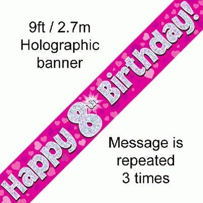Banner - Pink - 08th Birthday Felirat