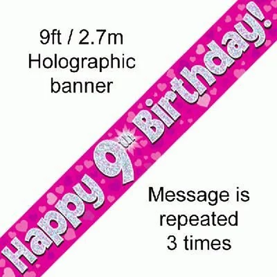 Banner - Pink - 09th Birthday Felirat