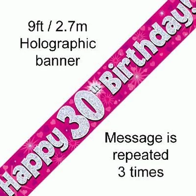 Banner - Pink - 30th Birthday Felirat