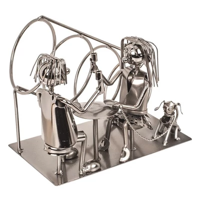 Bortartó fém - Szerelmes pár kutyával