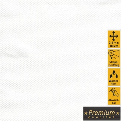 Asztalterítő - sörpadra való, 2,4 m x 80 cm, fehér, tisztítható