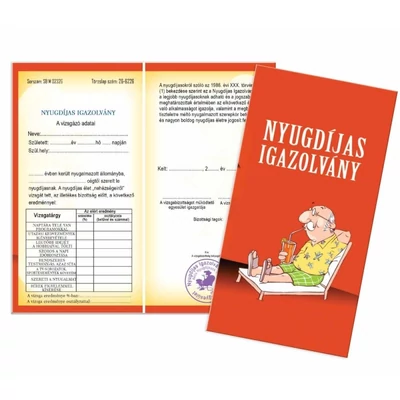 Bizonyítvány - Nyugdíjas igazolvány férfi