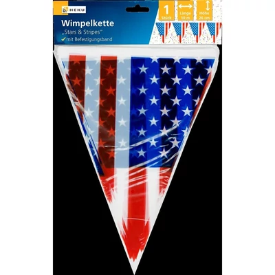 Heku zászlófüzér - amerikai zászló mintás