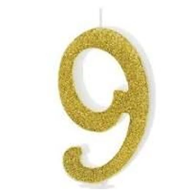Gyertya - Arany, 9-es 10cm