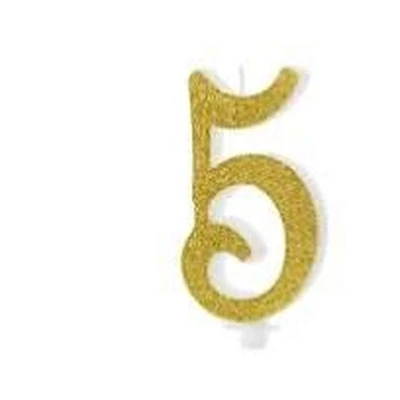 Gyertya - Arany, 5-ös szám 10cm