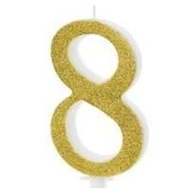 Gyertya - Arany, 8-as szám 10cm