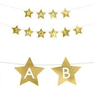 Banner Girland - Baby Shower, csillagos