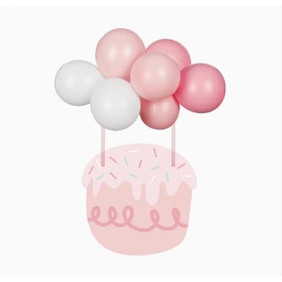 Tortadísz - rózsaszín léggömbös