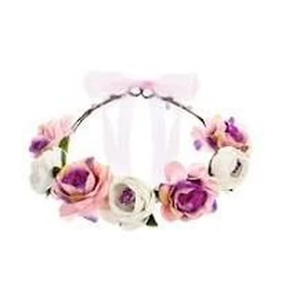 Fejdísz - Virágkoszorú rózsaszín
