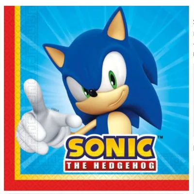 Sonic Sega Parti Szalvéta - 33 x 33 cm, 20 db