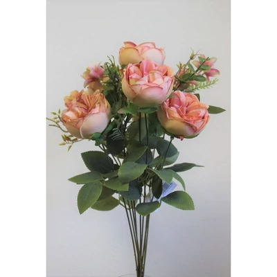 Antik rózsaszín mű bazsarózsa csokor 50 cm