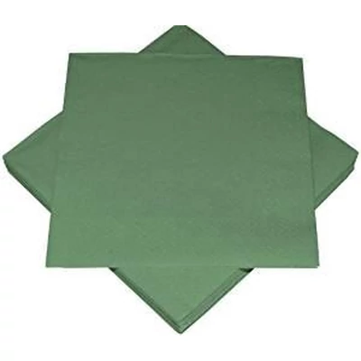 Szalvéta - Egyszínű, 3 rétegű, Sötétzöld, 20db