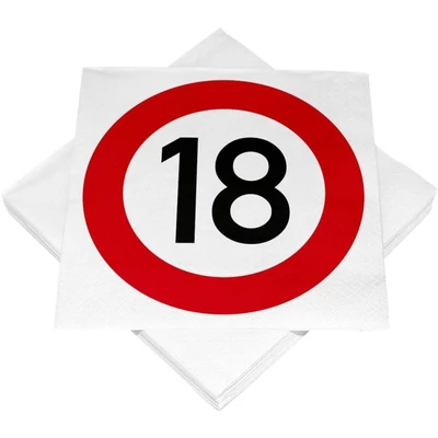 Szalvéta - Sebességkorlátozó táblás 18-as
