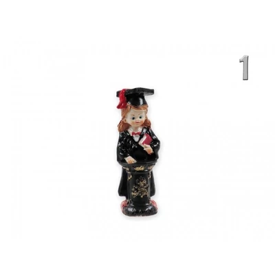 Kis kerámia figura - Ballagó fiú / lány