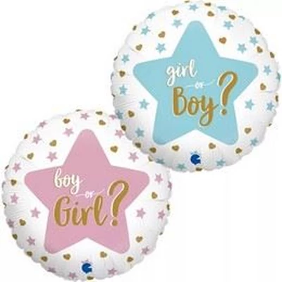 Fólia Lufi - 18"-es Babaváró Boy or Girl? Kétoldalas Lufi Gender Partira Léggömb