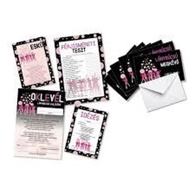 Lánybúcsús szett - Fekete-pink, csajos