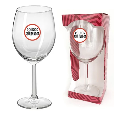 Borospohár - Boldog Szülinapot, karikás