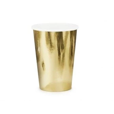 Papírpohár- Arany, 6 db/csomag