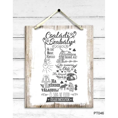 Dekor falikép - Családi szabályok
