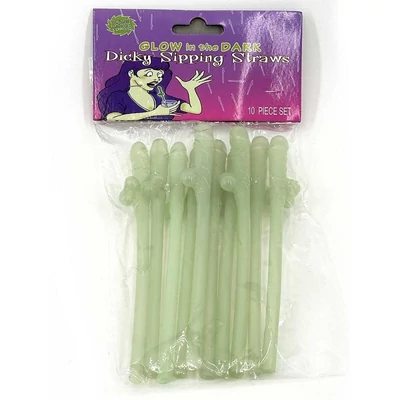 Fütyis Party Szívószál Fluoreszkáló - 10 darab/csomag