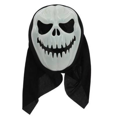 Maszk - Sötétben világító koponya, csuklyarésszel