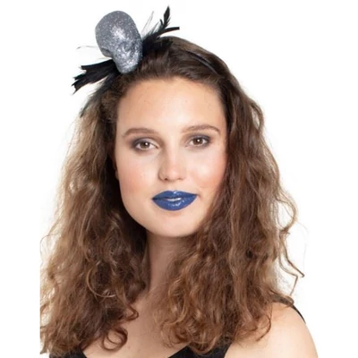 Hajpánt - Ezüst csillogó koponyával