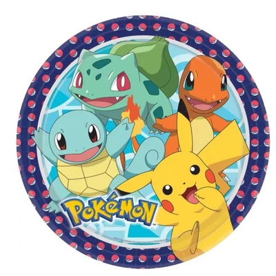 Pokemon Initial papírtányér 8 db-os 23 cm