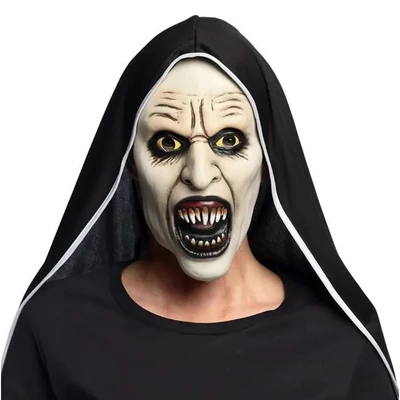 Latex maszk - Sikító apáca fej csuklyával