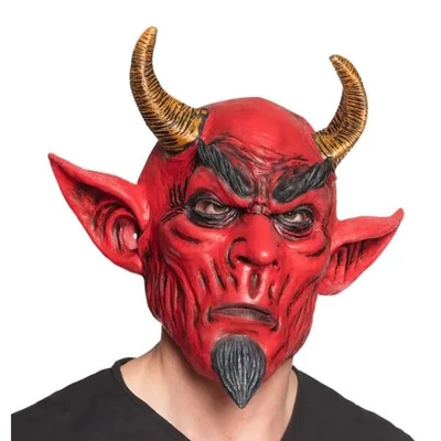 Latex maszk - Ördög, szarvakkal