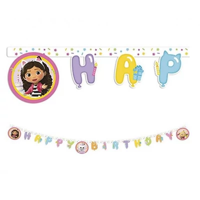 Betűfüzér - Gabi babaháza Friends Happy Birthday felirat 2 m