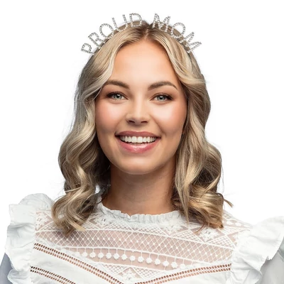 Ezüst színű fém tiara - Büszke Anyuka