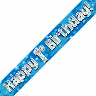 Banner - Kék - 01th Birthday Felirat