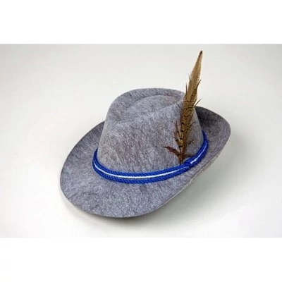 Bajor kalap - szürke, tollal