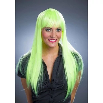 Paróka - hosszú, lime színű