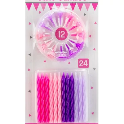 Tortagyertya - lányos színek, 24 darabos tartóval