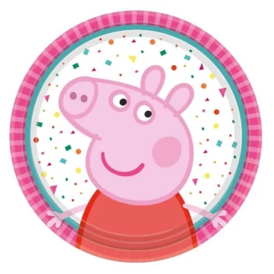 Peppa malac Confetti papírtányér, 8 db-os, 18 cm
