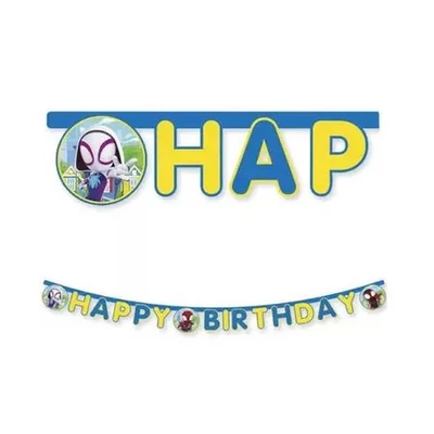 Pókember Spidey Happy Birthday felirat