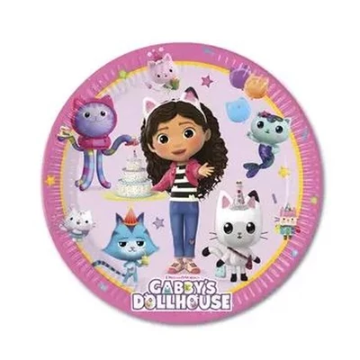 Gabi babaháza Friends papírtányér, 8 db-os, 20 cm