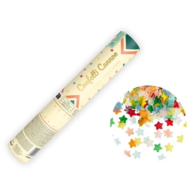 Konfettiágyú - színes csillagok, 20 cm